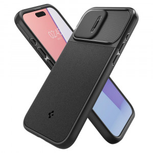 Оригинален гръб SPIGEN Optik Armor MagSafe - iPhone 15 Pro черен - Img 11
