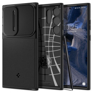 Оригинален гръб SPIGEN Optik Armor - Samsung Galaxy S23 Ultra черен - Img 1