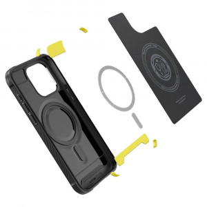 Оригинален гръб SPIGEN Rugged Armor MagSafe - iPhone 15 Pro Max черен мат - Img 9