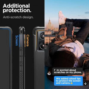 Оригинален гръб SPIGEN Rugged Armor - Xiaomi 13T / 13T Pro черен мат - Img 5
