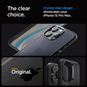 Оригинален гръб SPIGEN Ultra Hybrid - iPhone 15 Pro Max Frost Black - Img 10