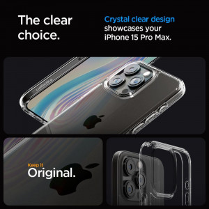 Оригинален гръб SPIGEN Ultra Hybrid - iPhone 15 Pro Max кристалнопрозрачен - Img 11