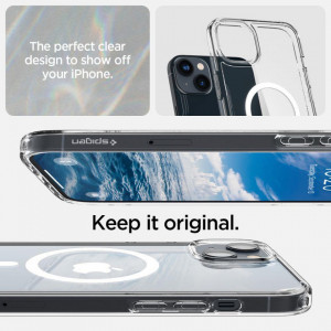 Оригинален гръб SPIGEN Ultra Hybrid MagSafe - iPhone 14 бял - Img 7
