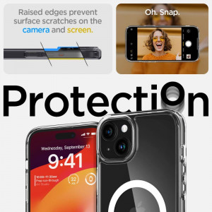 Оригинален гръб SPIGEN Ultra Hybrid MagSafe - iPhone 15 бял - Img 10