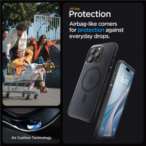 Оригинален гръб SPIGEN Ultra Hybrid MagSafe - iPhone 15 Pro Frost Black - Img 18