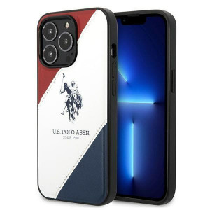 Оригинален гръб US POLO Tricolor Embossed USHCP14LPSO3 - iPhone 14 Pro бял - Img 1