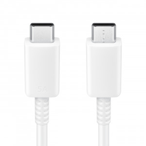 Оригинален кабел за зареждане и данни SAMSUNG USB Type C към USB Type C 480Mb/s 5A 1m EP-DN975BWEGWW бял - Img 2