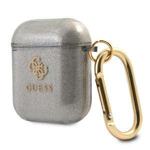 Оригинален калъф за слушалки GUESS Glitter GUA2UCG4GK - AirPods 1 / 2 черен - Img 3