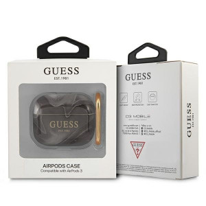 Оригинален калъф за слушалки GUESS Marble GUA3UNMK - AirPods 3 черен - Img 3
