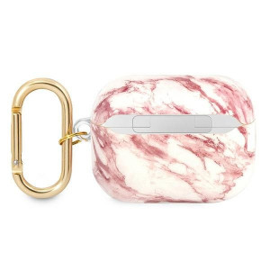 Оригинален калъф за слушалки GUESS Marble Strap GUAPHCHMAP - AirPods Pro розов - Img 2