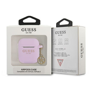 Оригинален калъф за слушалки GUESS Silicone Charm 4G GUA2LSC4EU - AirPods лилав - Img 3
