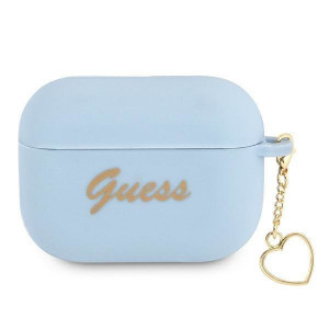 Оригинален калъф за слушалки GUESS Silicone Charm GUAPLSCHSB - AirPods Pro син - Img 1