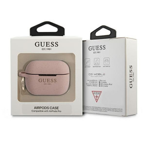 Оригинален калъф за слушалки GUESS Silicone Glitter GUAPSGGEP - AirPods Pro розов - Img 3