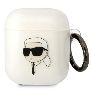 Оригинален калъф за слушалки Karl LAGERFELD Karl's Head KLA2HNIKTCT - AirPods 1 / 2 прозрачен - Img 1