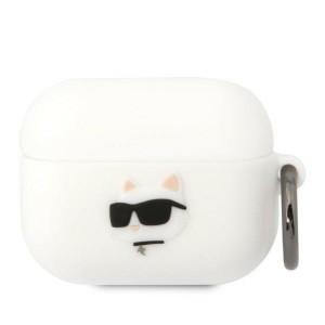 Оригинален калъф за слушалки Karl LAGERFELD Silicone Choupette Head 3D KLAPRUNCHH - AirPods Pro бял - Img 1