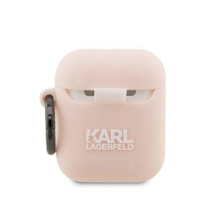 Оригинален калъф за слушалки Karl LAGERFELD Silicone Choupette Head 3D KLA2RUNCHP - AirPods 1 / 2 розов - Img 2