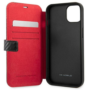 Оригинален калъф тип книга FERRARI Track Carbon Stripe FESAXFLBKP13SBK - iPhone 13 mini черен - Img 5