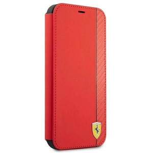 Оригинален калъф тип книга FERRARI Track Carbon Stripe FESAXFLBKP13SRE - iPhone 13 mini червен - Img 3