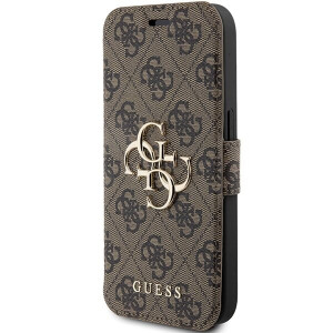 Оригинален калъф тип книга GUESS 4G Metal Logo - iPhone 15 Pro кафяв - Img 2