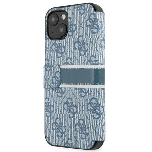 Оригинален калъф тип книга GUESS 4G Stripe GUBKP13S4GDBL - iPhone 13 mini син - Img 4