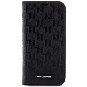 Оригинален калъф тип книга KARL LAGERFELD Saffiano Monogram KLBKP14LSAKLHPK - iPhone 14 Pro черен - Img 3