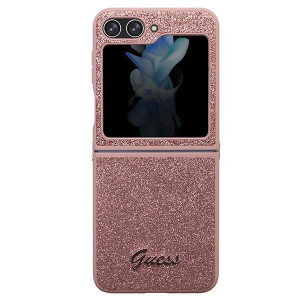 Оригинален калъф GUESS Glitter Script - Samsung Galaxy Z Flip5 розов - Img 2