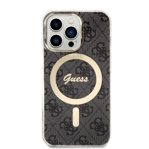Оригинален комплект GUESS 4G Print (гръб + зарядно) MagSafe GUBPP13XH4EACSK - iPhone 13 Pro Max черен - Img 3