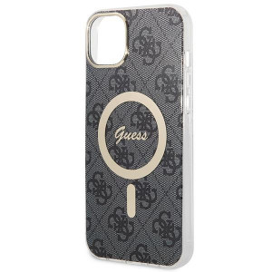 Оригинален комплект GUESS 4G Print (гръб + зарядно) MagSafe GUBPP14MH4EACSK - iPhone 14 Plus черен - Img 6