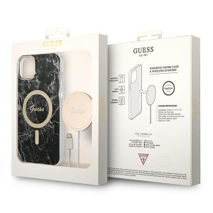 Оригинален комплект GUESS Marble (гръб + зарядно) MagSafe GUBPP14MHMEACSK - iPhone 14 Plus черен - Img 10