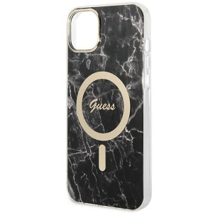 Оригинален комплект GUESS Marble (гръб + зарядно) MagSafe GUBPP14SHMEACSK - iPhone 14 черен - Img 6
