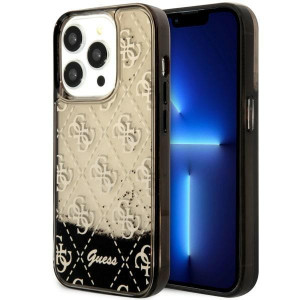 Оригинален полупрозрачен гръб GUESS 4G Liquid Glitter GUHCP14LLC4PSGK - iPhone 14 Pro черен - Img 1