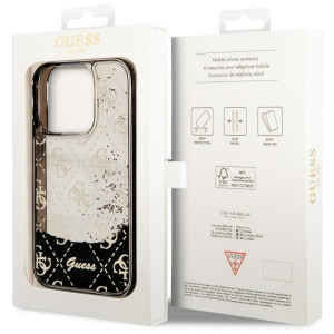 Оригинален полупрозрачен гръб GUESS 4G Liquid Glitter GUHCP14LLC4PSGK - iPhone 14 Pro черен - Img 8