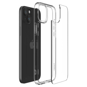 Оригинален прозрачен гръб с цветна рамка SPIGEN Crystal Hybrid - iPhone 15 прозрачен - Img 9