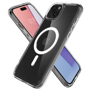 Оригинален прозрачен гръб с цветна рамка SPIGEN Crystal Hybrid MagSafe - iPhone 15 Pro Max прозрачен - Img 5