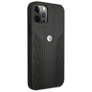 Оригинален твърд гръб от еко кожа BMW Leather Curve Perforate BMHCP12LRSPPK - iPhone 12 Pro Max черен - Img 4