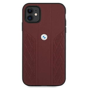 Оригинален твърд гръб от еко кожа BMW Leather Curve Perforate BMHCN61RSPPR - iPhone 11 червен - Img 3