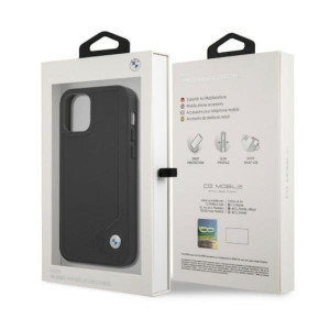 Оригинален твърд гръб от еко кожа BMW Leather Deboss BMHCP12LRCDPK - iPhone 12 Pro Max черен - Img 8