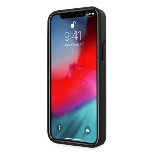 Оригинален твърд гръб от естествена кожа BMW Leather Perforate Sides BMHCP12MRSCSK - iPhone 12 / 12 Pro черен - Img 5