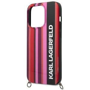 Оригинален твърд гръб с презрамка KARL LAGERFELD Color Stripes Strap KLHCP14XSTSTP - iPhone 14 Pro Max розов - Img 5