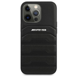 Оригинален твърд гръб AMG Leather Debossed Lines AMHCP14XGSEBK - iPhone 14 Pro Max черен - Img 3