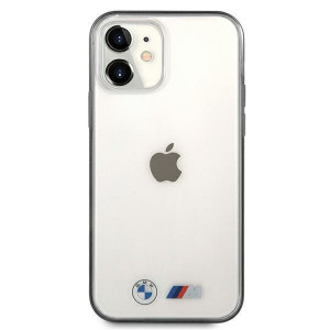 Оригинален твърд гръб BMW Sandblast BMHCP12SMBTOK - iPhone 12 mini прозрачен с черна рамка - Img 3