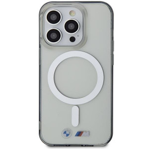 Оригинален твърд гръб BMW Silver Ring MagSafe BMHMP14LHCRS - iPhone 14 Pro прозрачен - Img 3