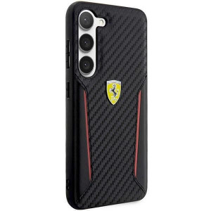 Оригинален твърд гръб FERRARI Carbon Contrast Edges FEHCS23MNPYK - Samsung Galaxy S23+ черен - Img 4