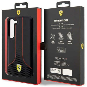 Оригинален твърд гръб FERRARI Perforated 296 P FEHCS23SPCSK - Samsung Galaxy S23 черен - Img 9