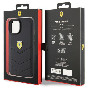 Оригинален твърд гръб FERRARI Quilted Metal Logo - iPhone 15 черен - Img 8