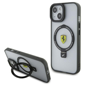 Оригинален твърд гръб FERRARI Ring Stand 2023 MagSafe - iPhone 15 Plus / 14 Plus прозрачен - Img 1