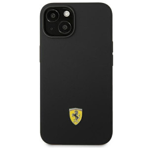 Оригинален твърд гръб FERRARI Silicone Metal Logo FEHCP14SSIBBK - iPhone 14 черен - Img 3