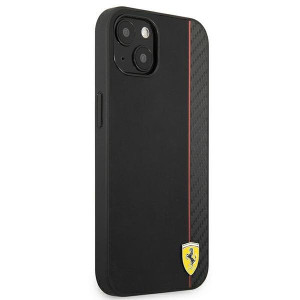 Оригинален твърд гръб FERRARI Track Carbon Stripe FESAXHCP13SBK - iPhone 13 mini черен - Img 4