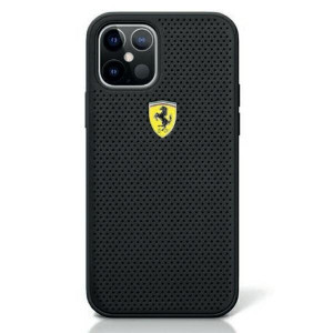 Оригинален твърд гръб FERRARI Track Perforated FESPEHCP12MBK - iPhone 12 / 12 Pro черен - Img 1