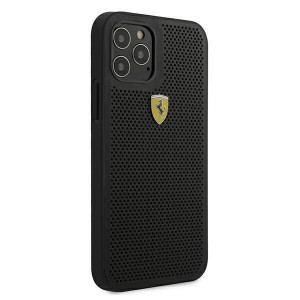 Оригинален твърд гръб FERRARI Track Perforated FESPEHCP12MBK - iPhone 12 / 12 Pro черен - Img 4
